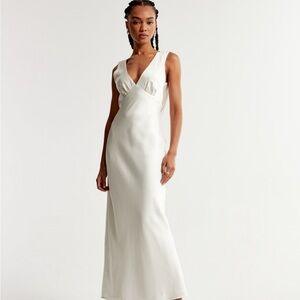 Abercrombie plunge cowl back maxi dress